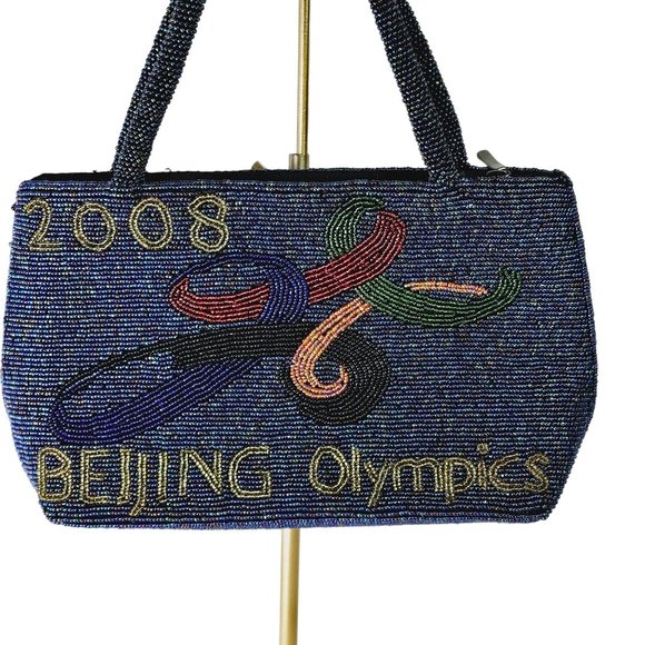 BEIJING Olympics 2008 Fully Beaded Y2K Multi-color Handbag - Picture 2 of 6